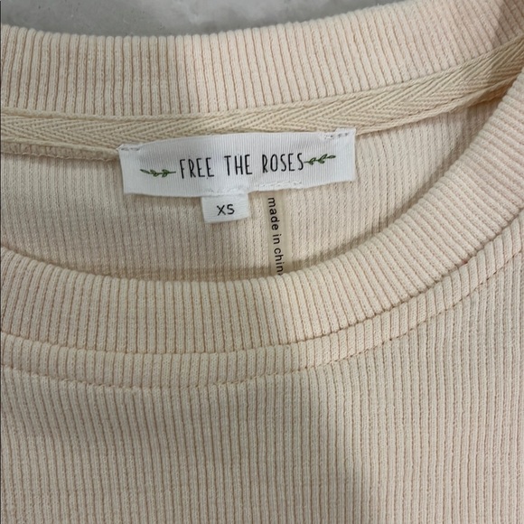 Free the Roses Beige Ribbed Top - Picture 2 of 3